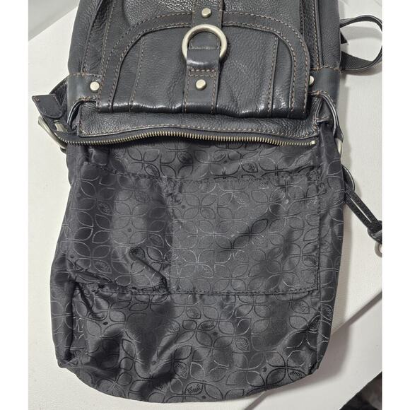 Fossil Milo Crossbody Bag Long Live Vintage Black Pebble Leather w/Organizer - Picture 11 of 12